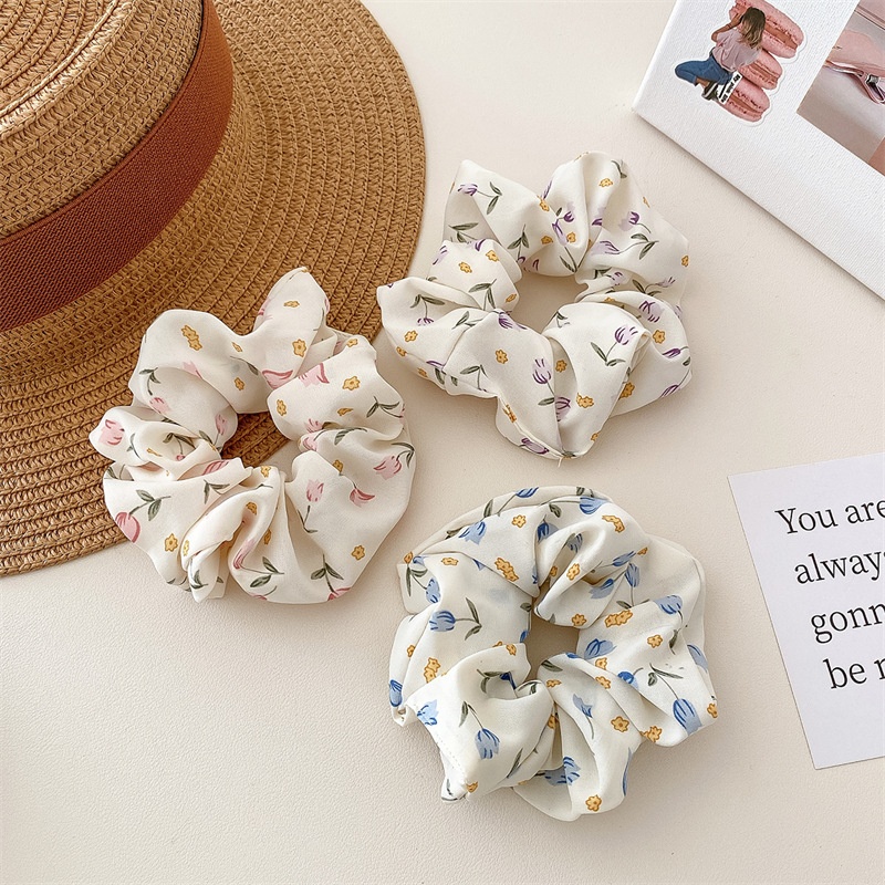 Women's Daily Handmade Cloth Hair Tie Sweet Flower Horse Print