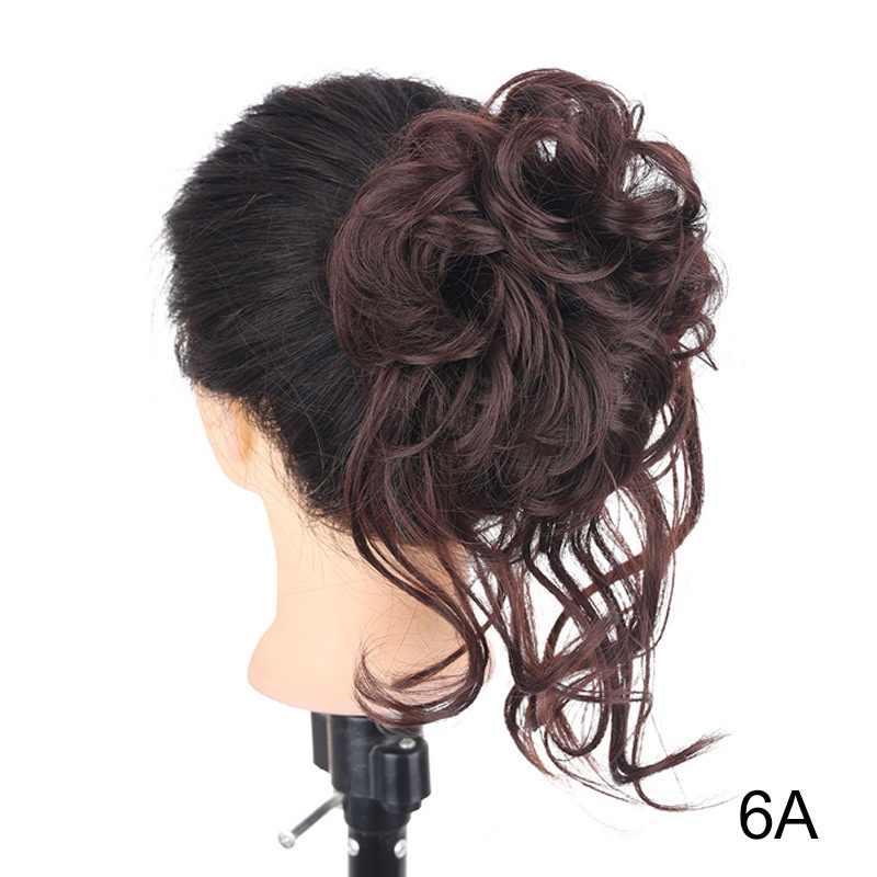 Women Daily Updo Messy Bun Hair Ring High Temp Silk Natural Texture