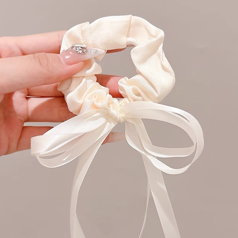 Women's Cloth Lace Scarf Scrunchie Daily Hair Tie Spring Tulip Floral