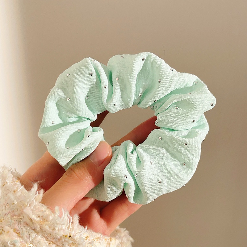 Women's Sweet Lace Ponytail Hair Tie Cloth Scrunchie Coral Lily Floral