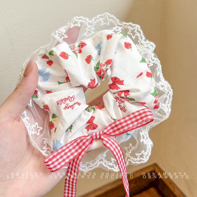 Women's Daily Damage-Free Fabric Hair Tie Floral Polka Dots Bow