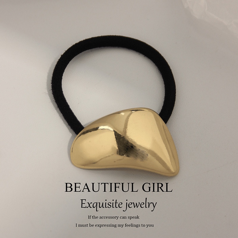 Women's Versatile Retro Alloy Elastic Hair Ties Round Cold Tone