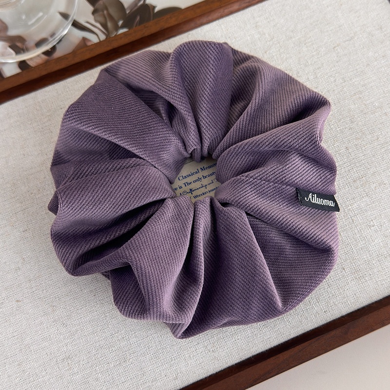 Women's Winter Twill Velvet Scrunchie Ponytail Hair Tie Solid Color