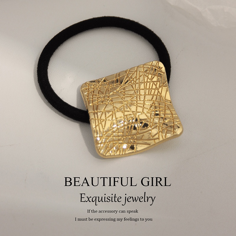 Women's Versatile Retro Alloy Elastic Hair Ties Round Cold Tone