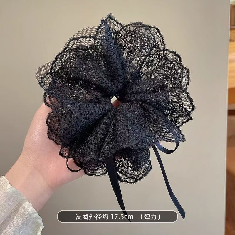 Women's Spring Summer Elegant Bowknot Hair Tie Sweet Lace Pattern