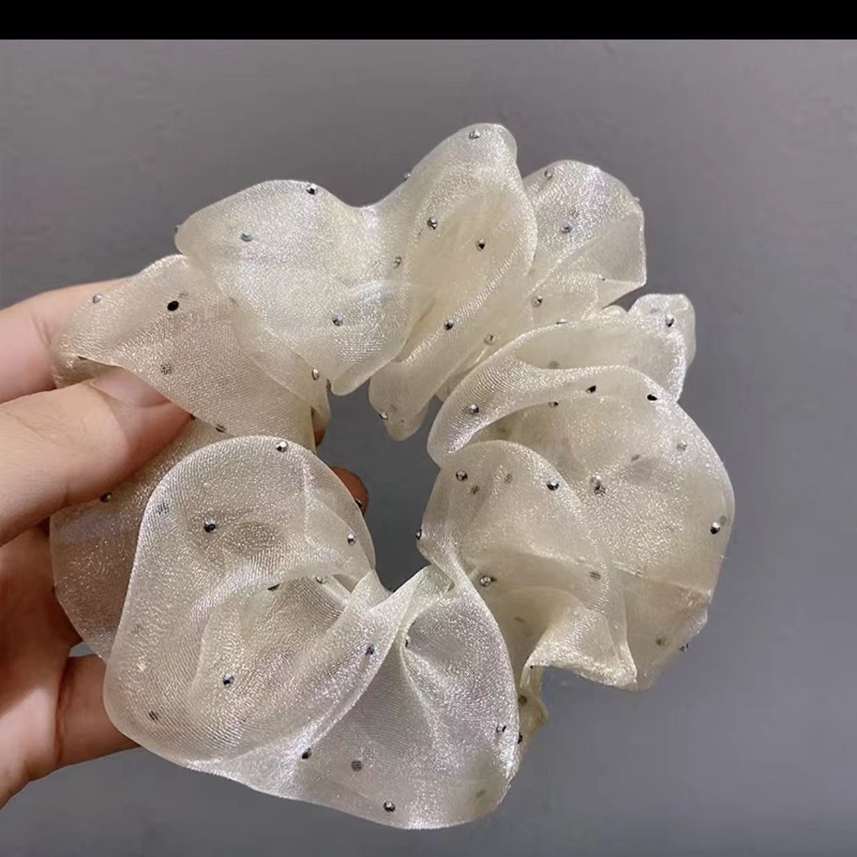 Women's Simple Classic Gauze Hair Tie For Daily Wear Solid Color