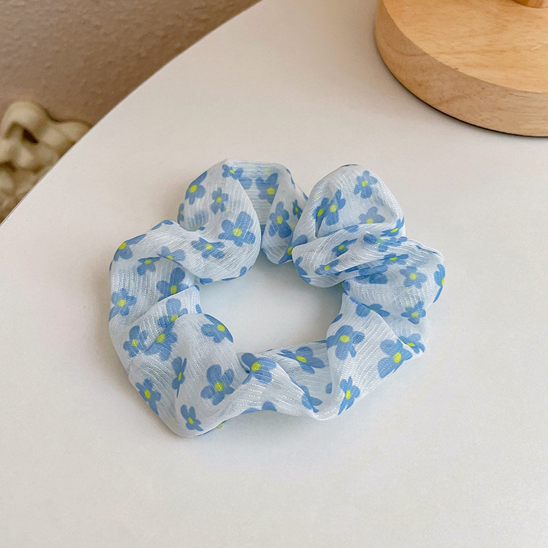 Women's Cloth Lace Scarf Scrunchie Daily Hair Tie Spring Tulip Floral