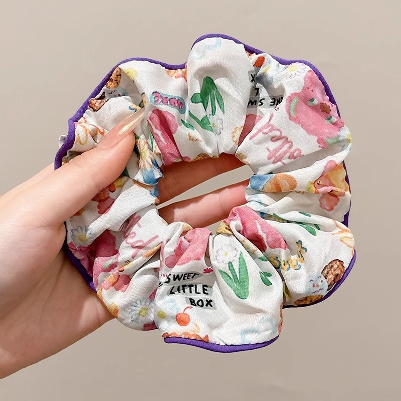 Women's Sweet Bun Scrunchie Hair Tie Multi-layer Lace Knit Cloth