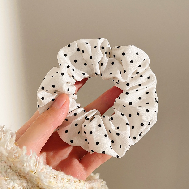 Women's Sweet Lace Ponytail Hair Tie Cloth Scrunchie Coral Lily Floral