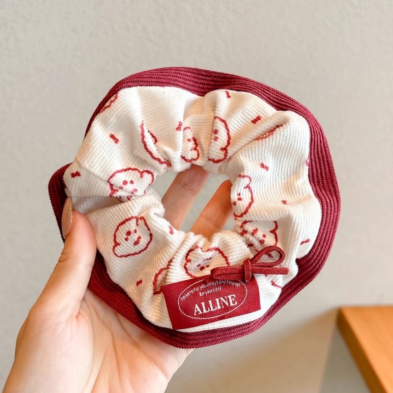 Women's Sweet Bun Scrunchie Hair Tie Multi-layer Lace Knit Cloth