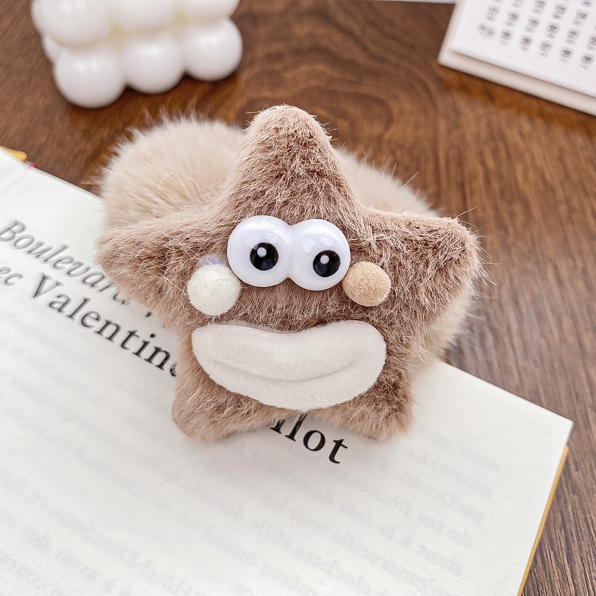 Women's Daily Winter Plush Hair Scrunchie Cute Bear Heart Bowknot