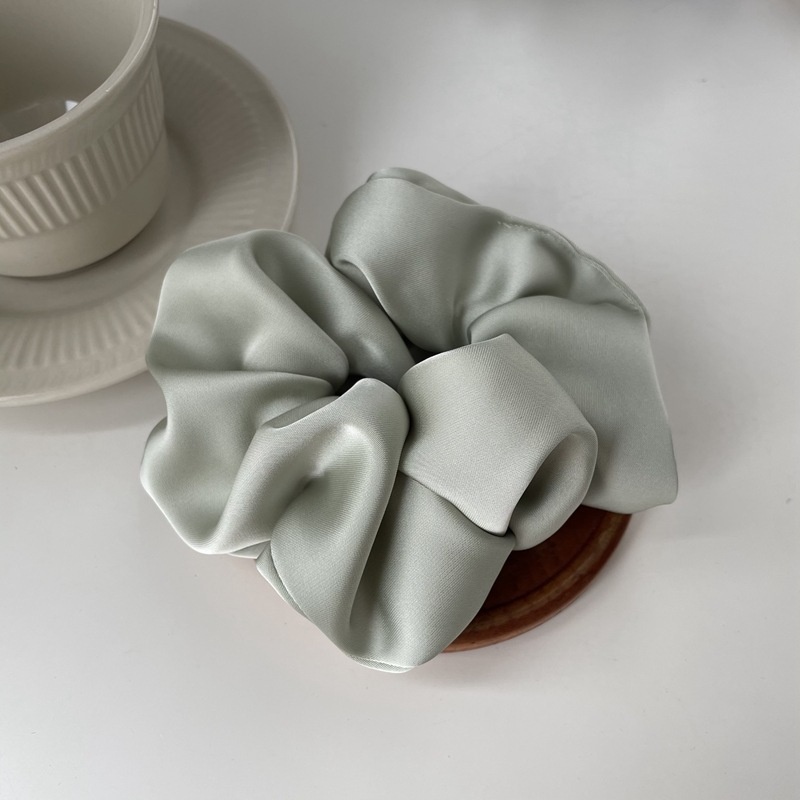 Women's Premium Satin Scrunchie Elegant Hair Tie Basic Solid Colors