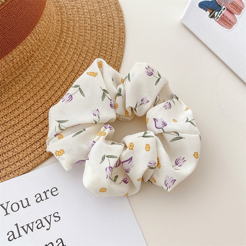 Women's Daily Handmade Cloth Hair Tie Sweet Flower Horse Print