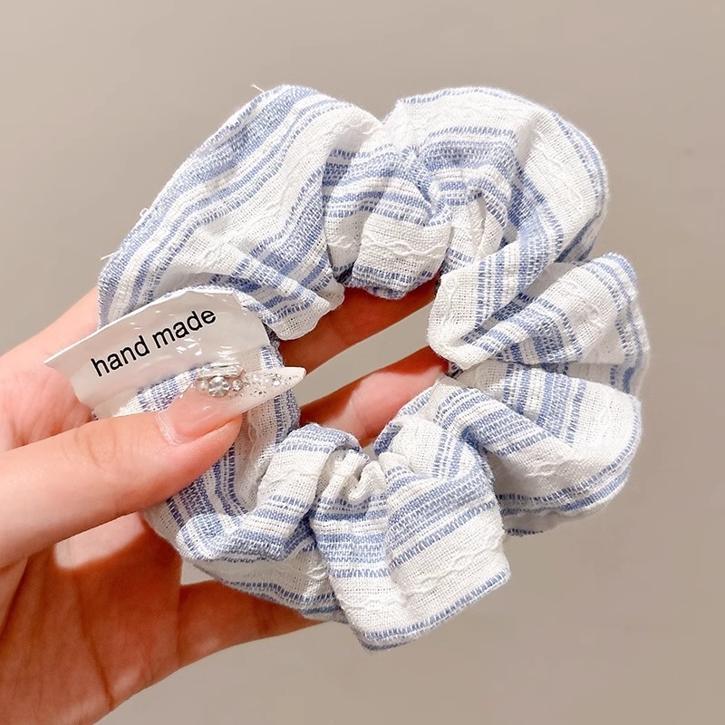 Women's Spring High-End Silky Pleated Pearl Streamer Large Hair Ring