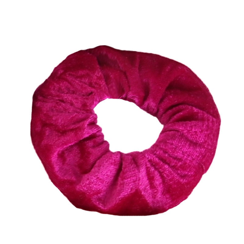 Ladies Winter Gold Velvet Bun Hair Scrunchies Ethnic Plaid Pattern