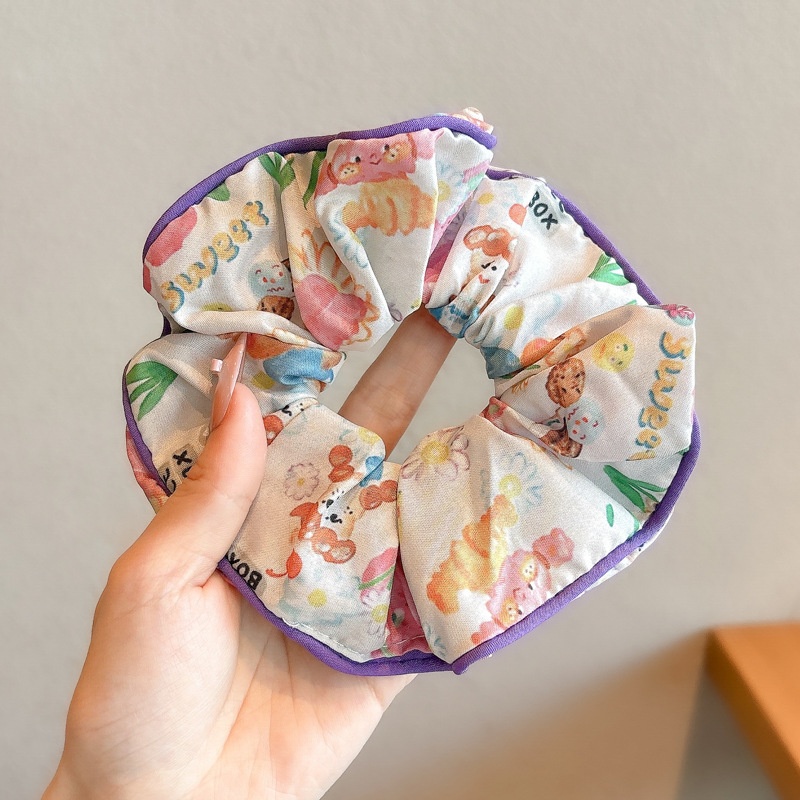 Women's Daily Damage-Free Fabric Hair Tie Floral Polka Dots Bow