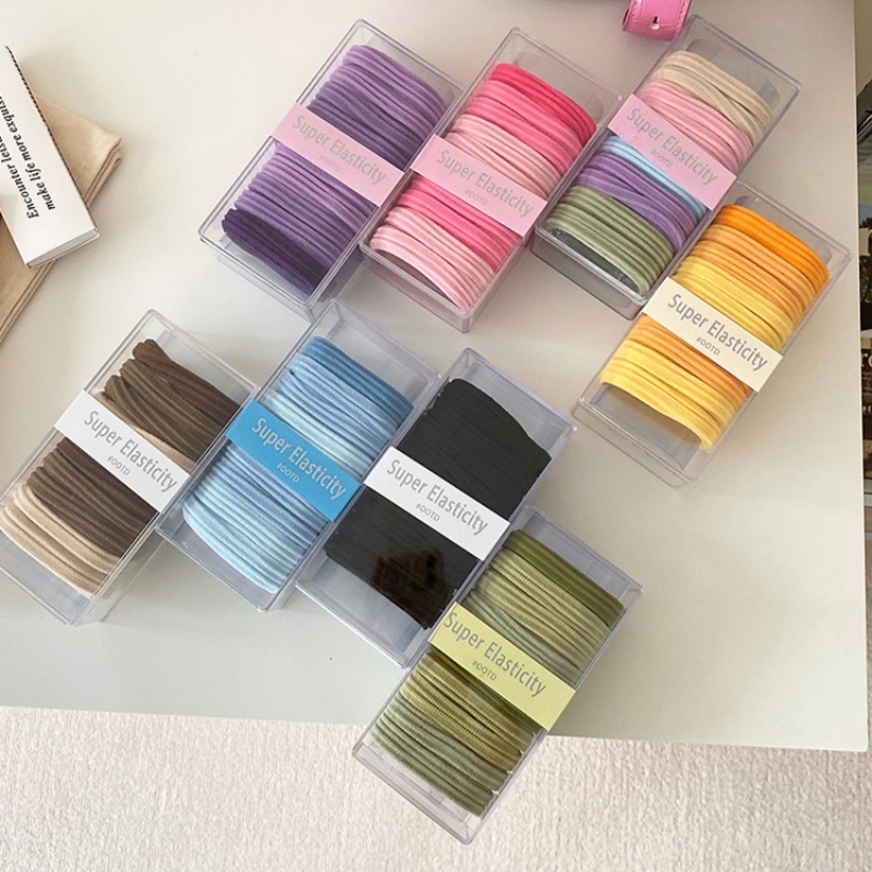 Women High Elastic Cloth Hair Tie No Damage Ponytail Ring Candy Color