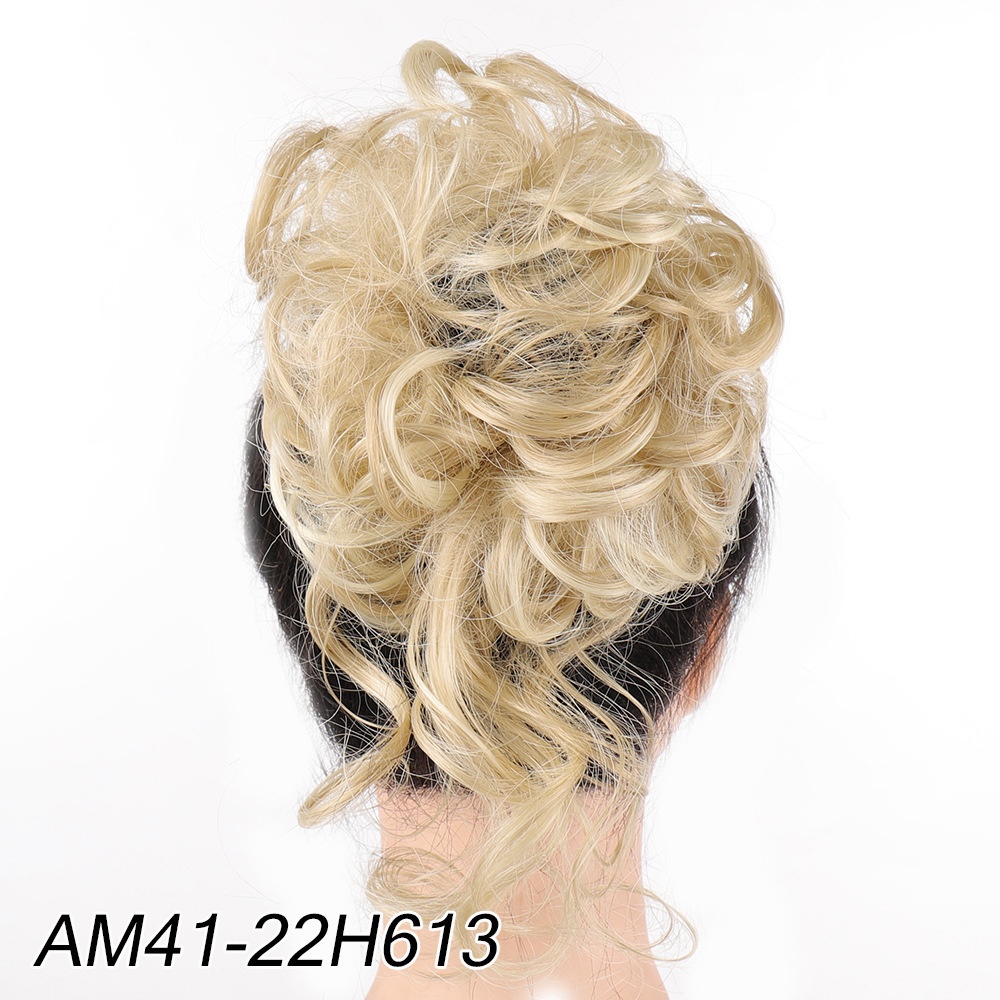 Women Daily Updo Messy Bun Hair Ring High Temp Silk Natural Texture