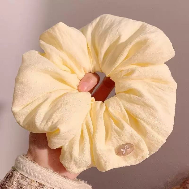 Women's High-End Large Cloth Bun Scrunchie Hair Tie Striped