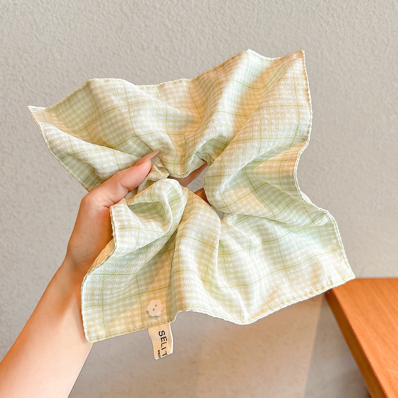 Women's Cloth Lace Scarf Scrunchie Daily Hair Tie Spring Tulip Floral