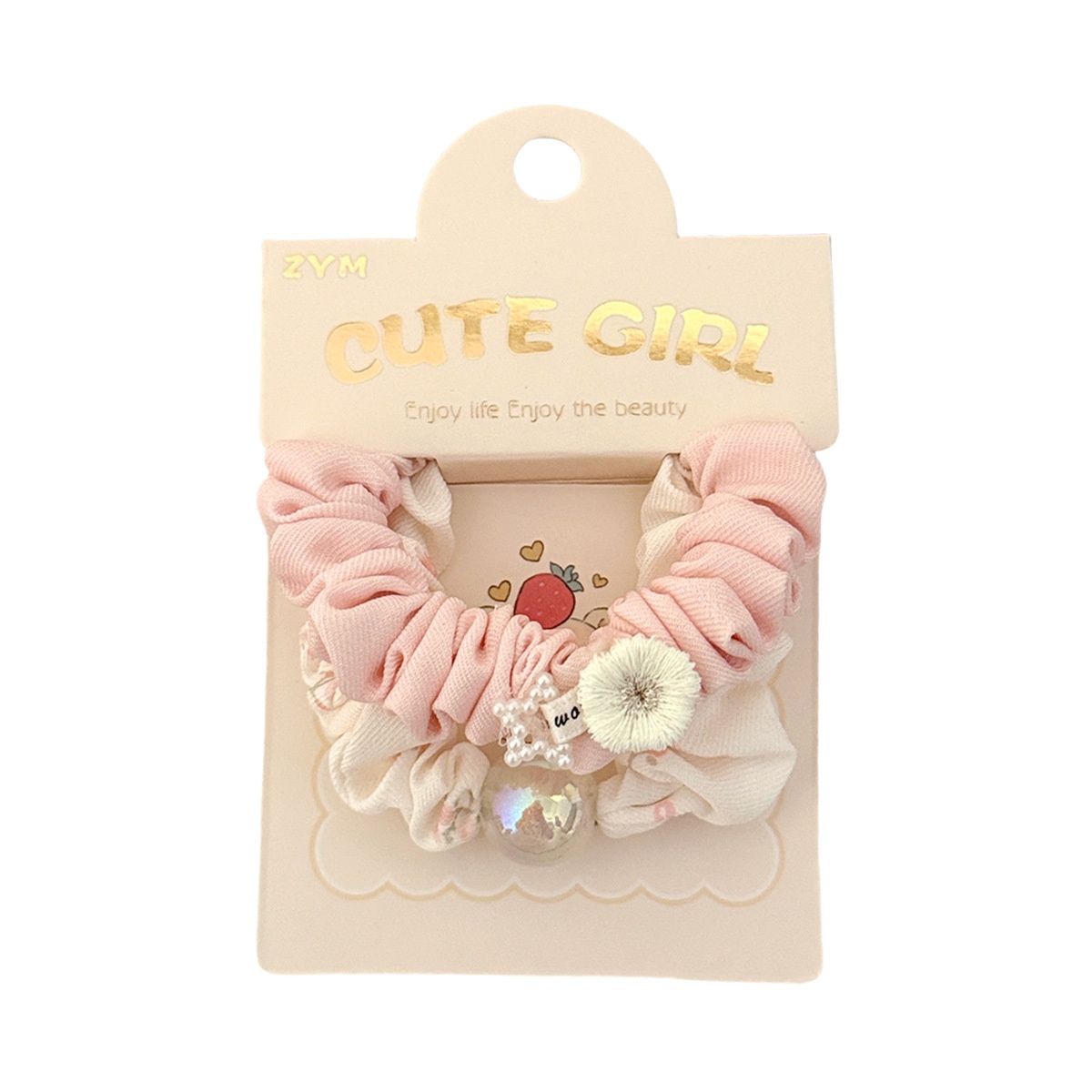 Girls Elastic Fabric Ponytail Holder Hair Bands Sweet Floral Print