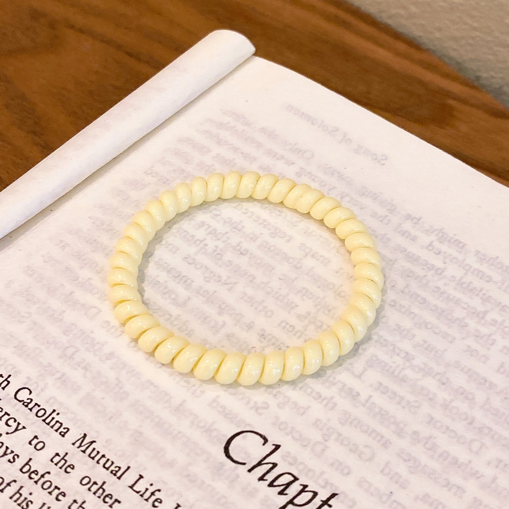 Girls Daily Rubber Spiral Telephone Line Hair Ring Sweet Candy Color