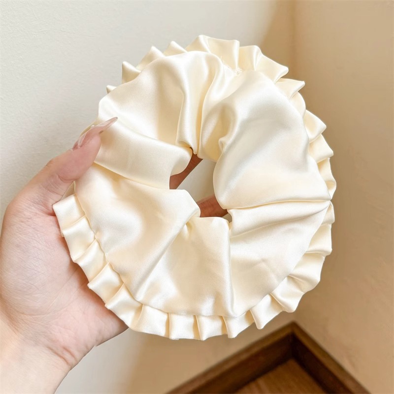 Women Daily Oversized High Elastic Lace Hair Scrunchie Elegant Floral