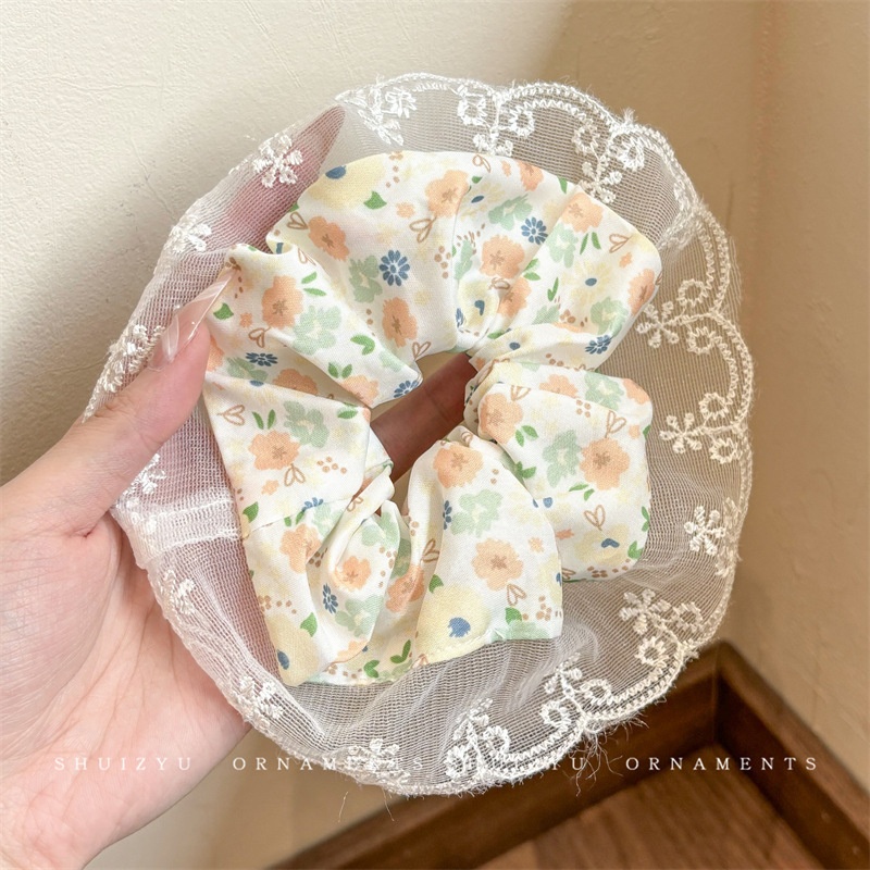 Women's Daily Damage-Free Fabric Hair Tie Floral Polka Dots Bow