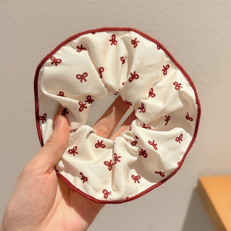 Women's Cloth Lace Scarf Scrunchie Daily Hair Tie Spring Tulip Floral