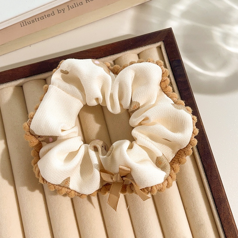 Women's Daily Sweet Rib-Knit Lace Hair Tie Solid Flower Lattice