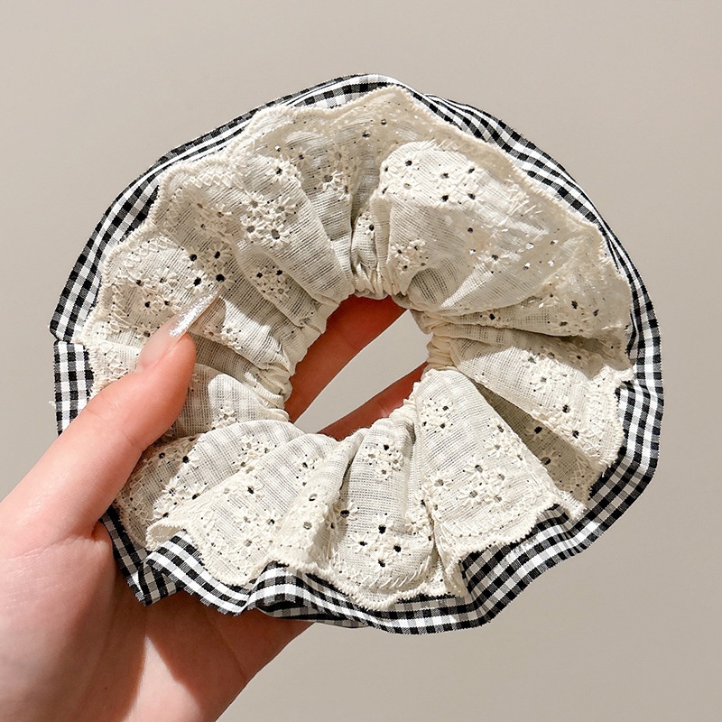 Women's Sweet Bun Scrunchie Hair Tie Multi-layer Lace Knit Cloth