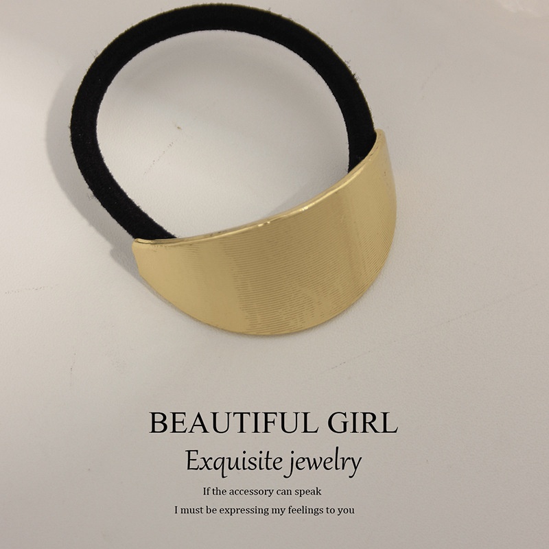 Women's Versatile Retro Alloy Elastic Hair Ties Round Cold Tone