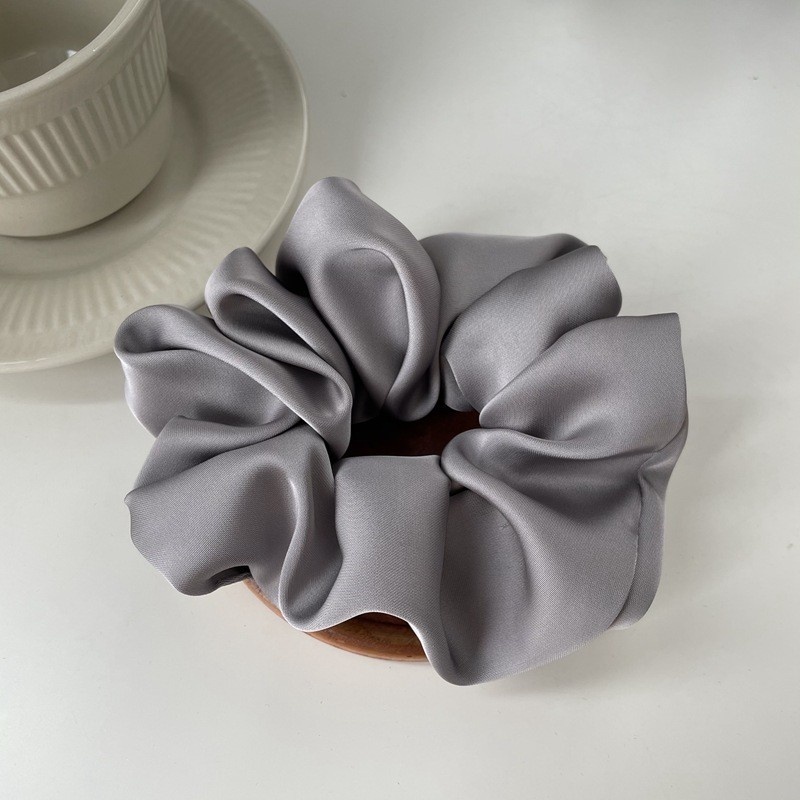 Women's Premium Satin Scrunchie Elegant Hair Tie Basic Solid Colors