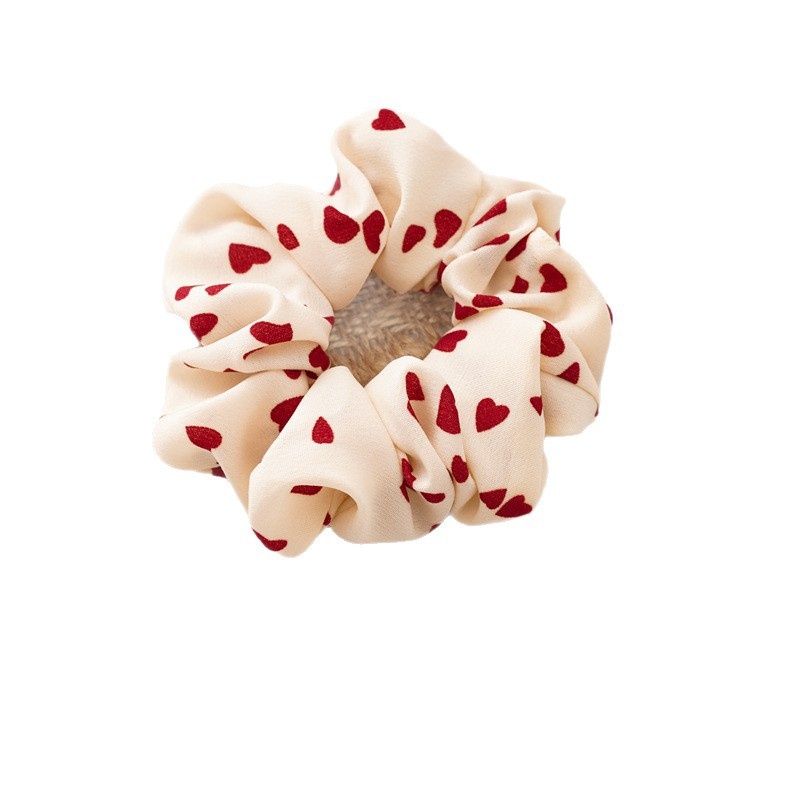 Women's Daily Elastic Cloth Hair Ties Simple Three-Color Heart Style