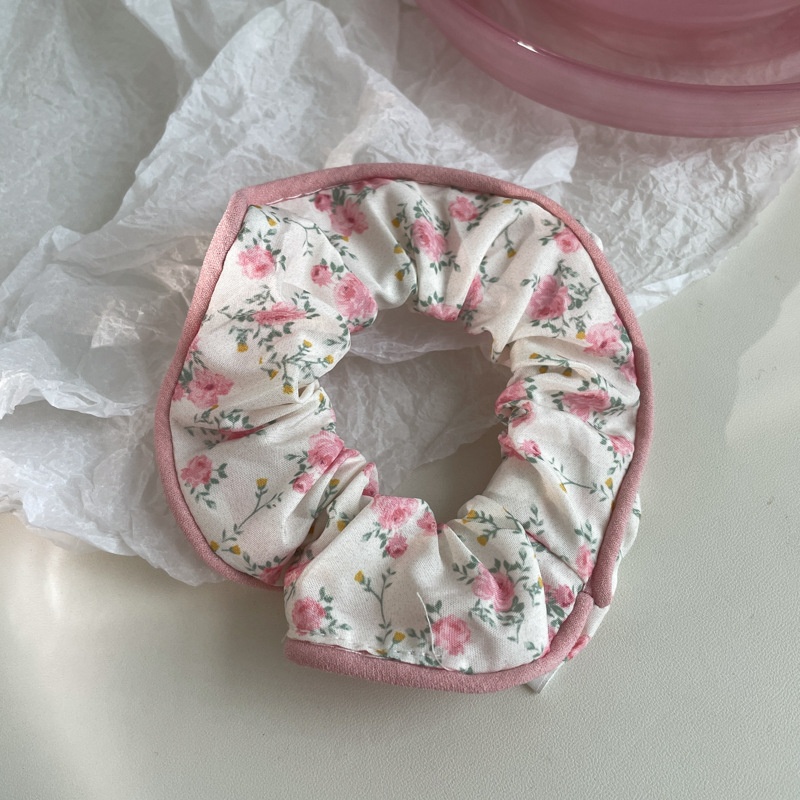 Women Daily Oversized High Elastic Lace Hair Scrunchie Elegant Floral