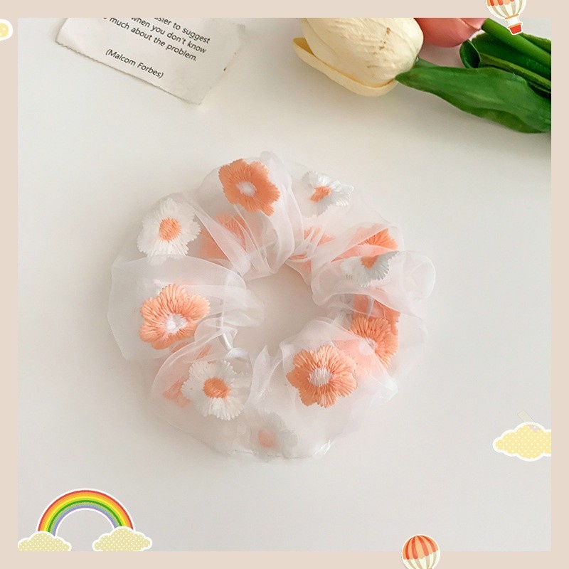 Women's Cute Daily Organza Hair Tie Lattice Flower Bow Knot