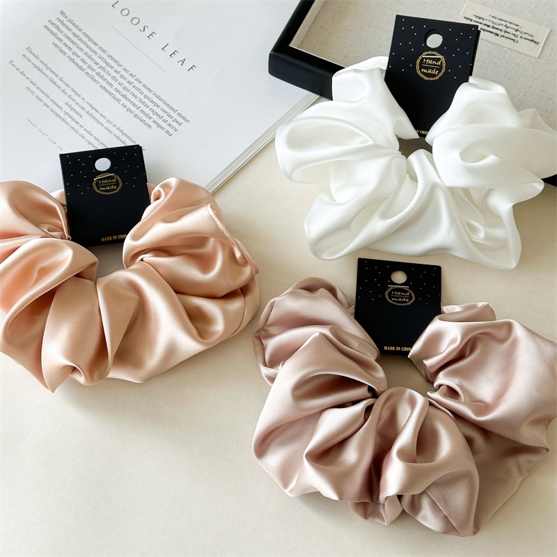 Women's Classic Satin Hair Tie for Daily Holiday Wear Solid Color