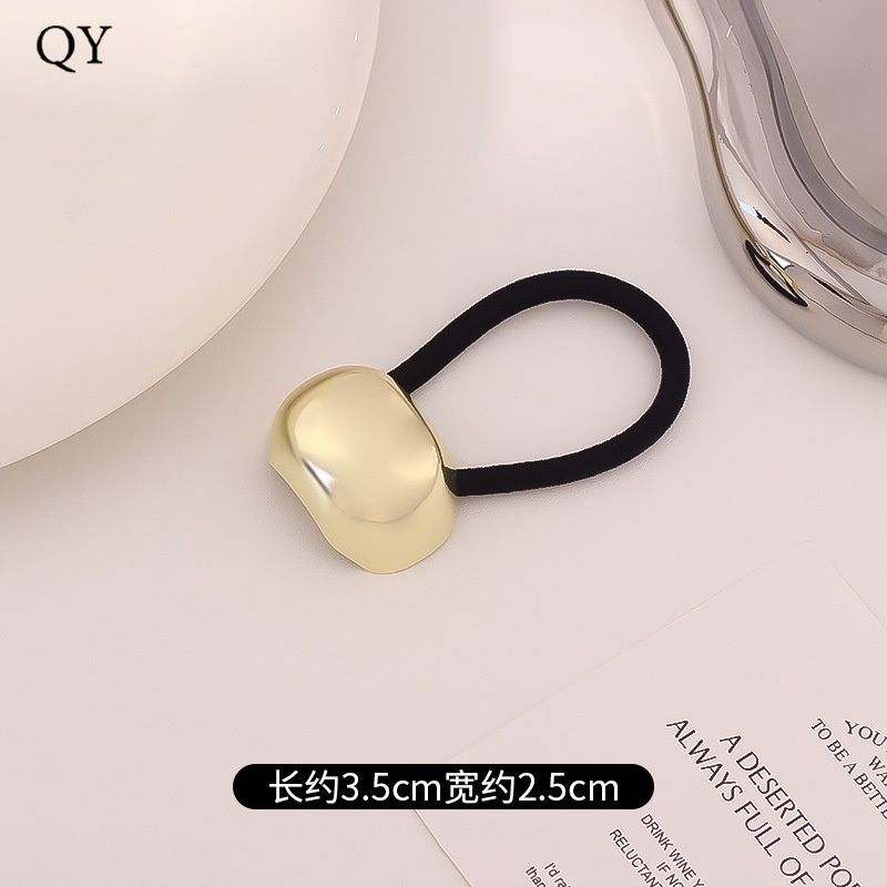 Women's Versatile Retro Alloy Elastic Hair Ties Round Cold Tone