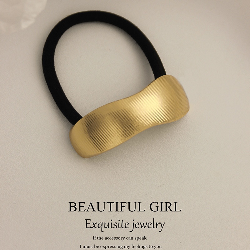 Women's Versatile Retro Alloy Elastic Hair Ties Round Cold Tone