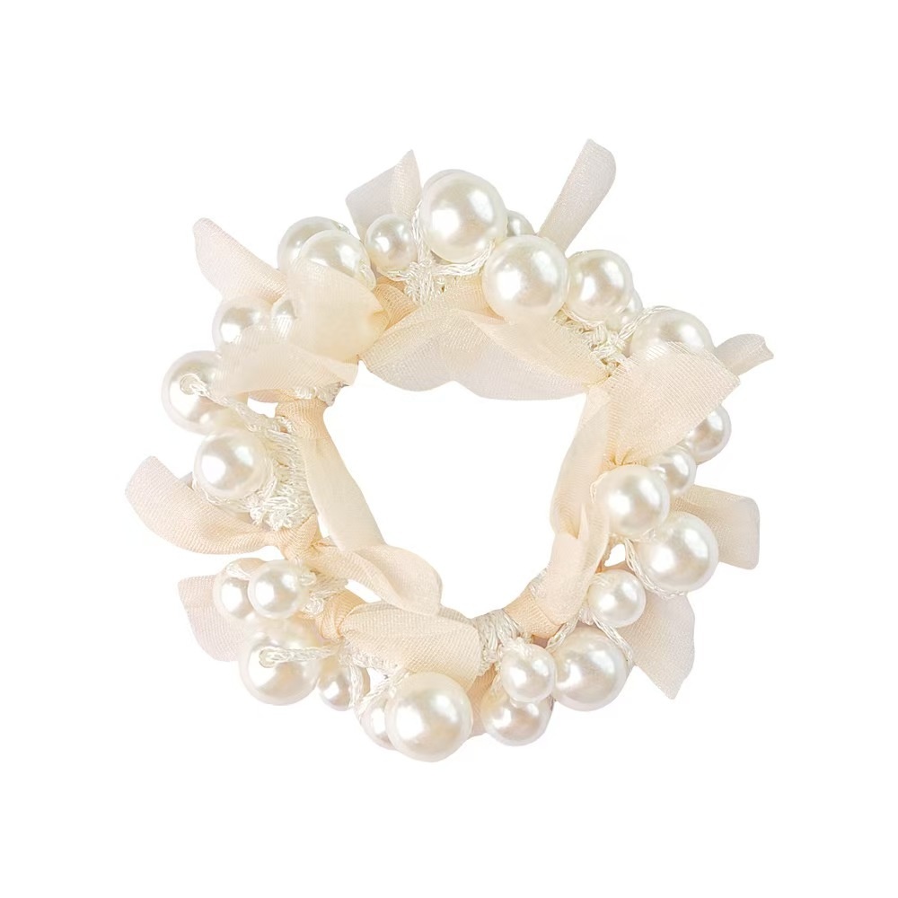 Women's Spring Fairy Hair Tie Floral Pearl Rhinestone Accessory
