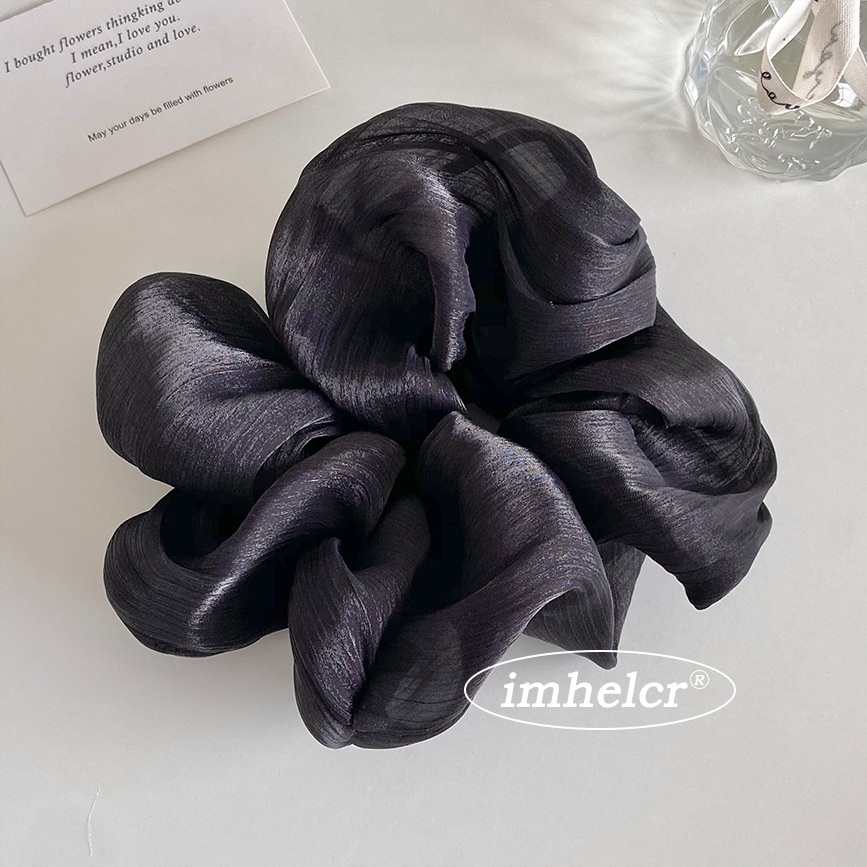 Women Soft Chiffon Hair Tie Elegant Spring Commute Style Beige