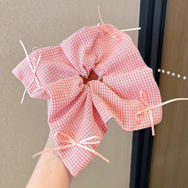 Women's Elegant Square Scarf Scrunchie Chic Cloth Ponytail Hair Tie