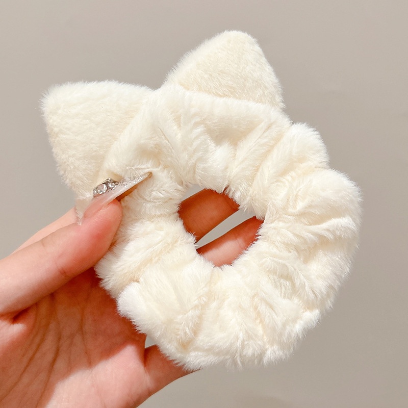 Women's Spring High-End Silky Pleated Pearl Streamer Large Hair Ring