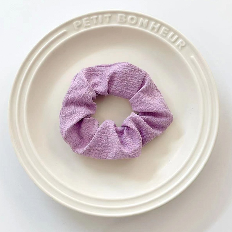 Women's Summer Fabric Scrunchie Pleated Plaid Leopard Hair Tie