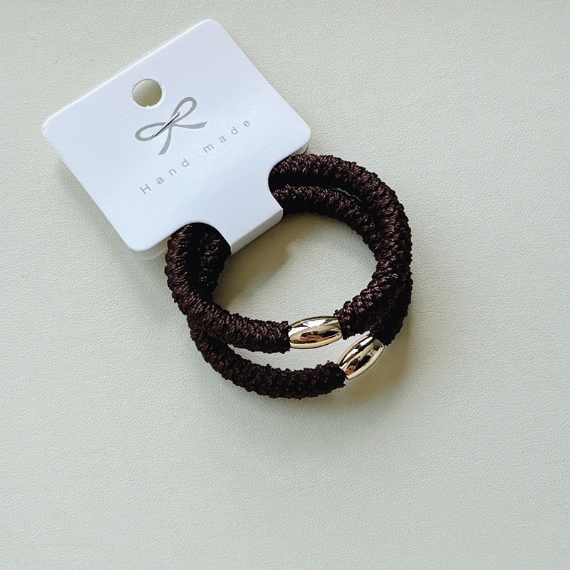 Women's Thick Knitted High Elastic Ponytail Hair Bands Gold Sequin