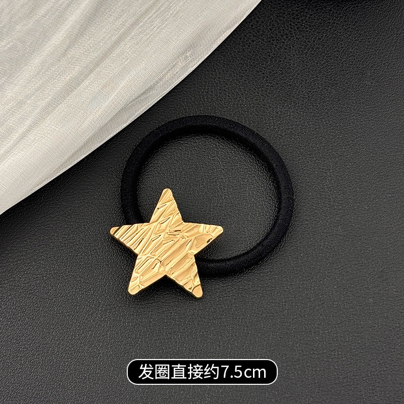Women's Versatile Retro Alloy Elastic Hair Ties Round Cold Tone