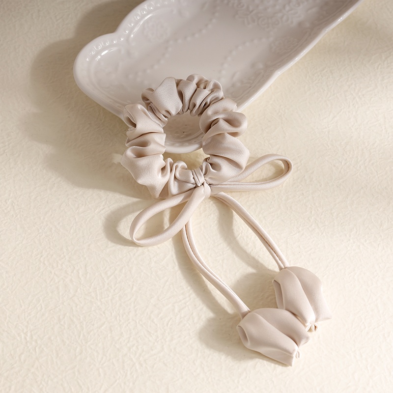 Women's Sweet Cloth Hair Tie Solid Color Flower Bow Knot Daily Accessory