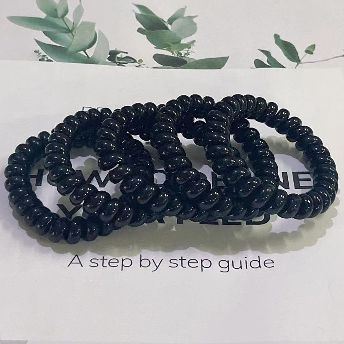 Girls Sweet Traceless Spiral Telephone Wire Hair Ties Candy Color