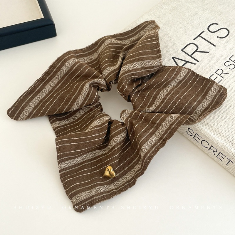 Women's Cloth Lace Scarf Scrunchie Daily Hair Tie Spring Tulip Floral