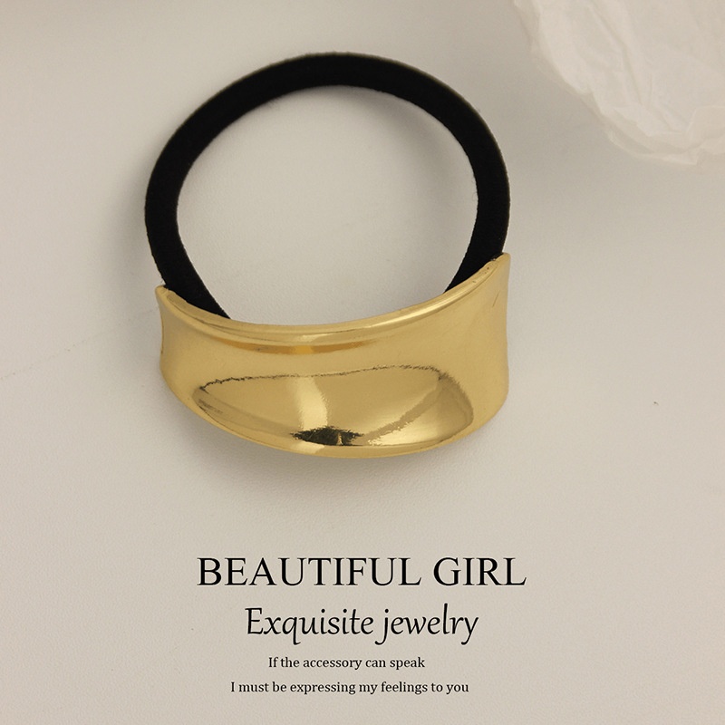 Women's Versatile Retro Alloy Elastic Hair Ties Round Cold Tone